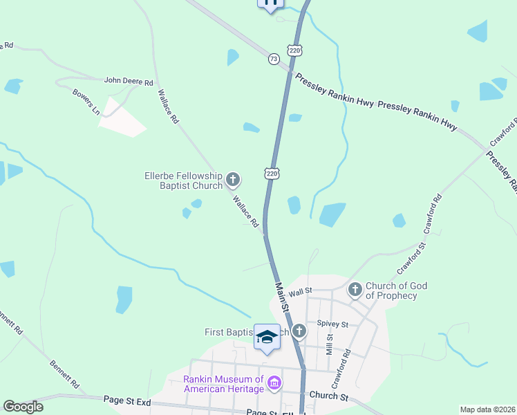 map of restaurants, bars, coffee shops, grocery stores, and more near 2403 U.S. 220 in Ellerbe