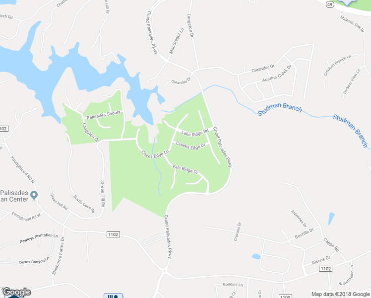 map of restaurants, bars, coffee shops, grocery stores, and more near 14911 Creeks Edge Drive in Charlotte