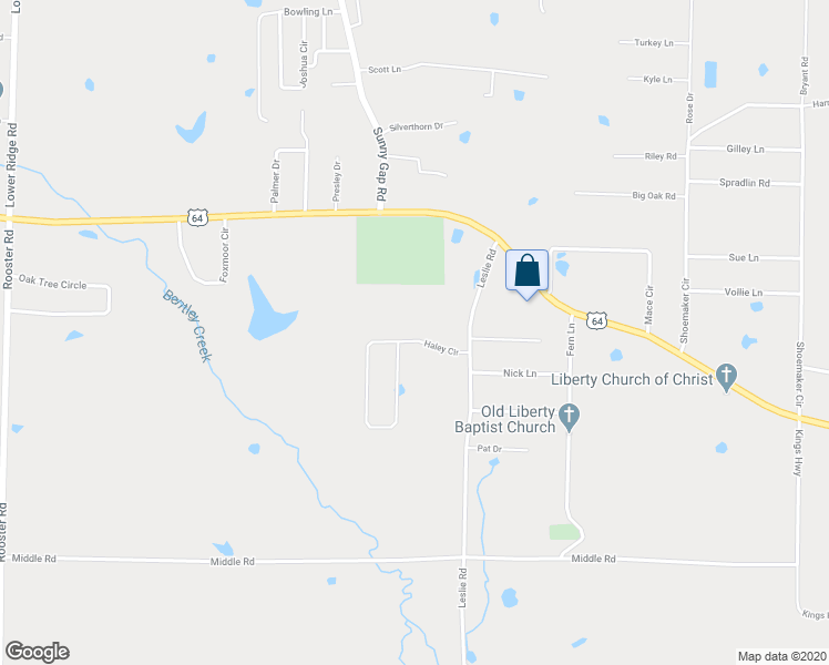 map of restaurants, bars, coffee shops, grocery stores, and more near 18 Haley Circle in Conway