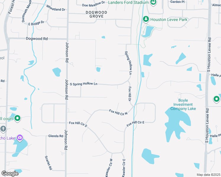 map of restaurants, bars, coffee shops, grocery stores, and more near 9591 South Spring Hollow Lane in Germantown