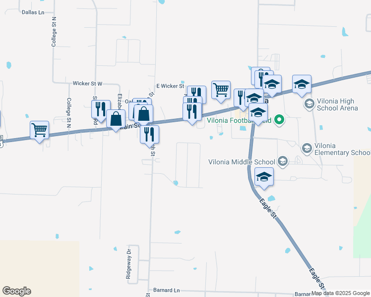 map of restaurants, bars, coffee shops, grocery stores, and more near 32FP Farmhouse Circle in Vilonia