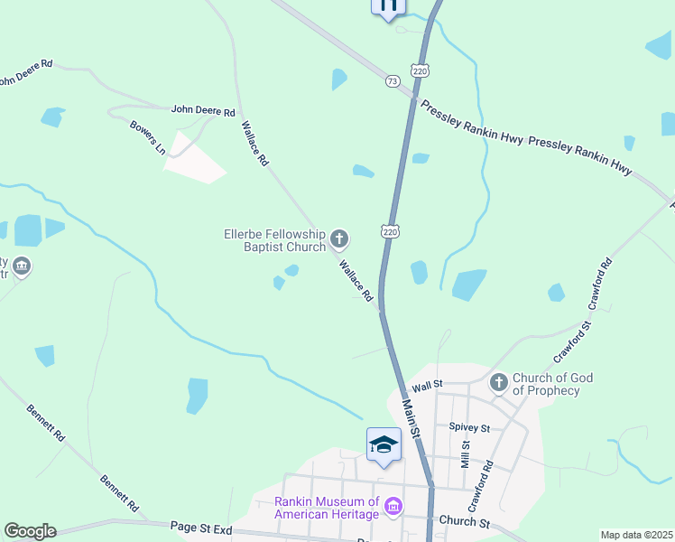 map of restaurants, bars, coffee shops, grocery stores, and more near 133 Wallace Road in Ellerbe