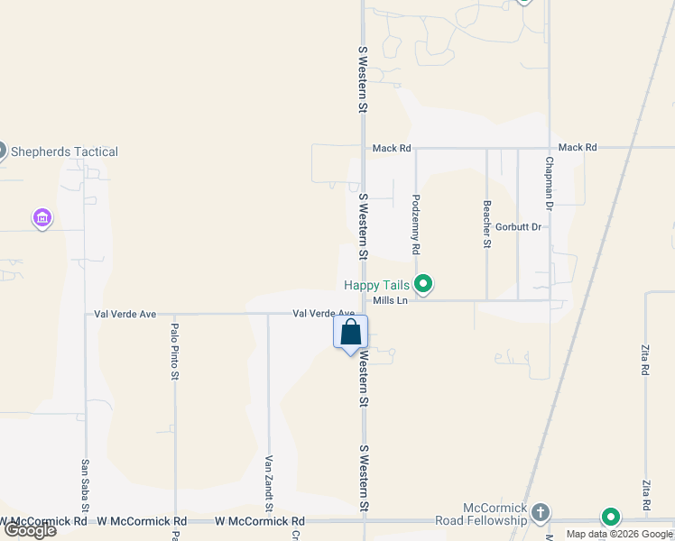 map of restaurants, bars, coffee shops, grocery stores, and more near 12300 South Western Street in Amarillo