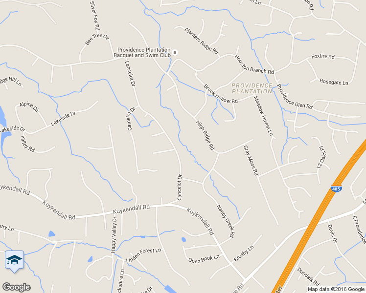 map of restaurants, bars, coffee shops, grocery stores, and more near 5430 Lancelot Drive in Charlotte