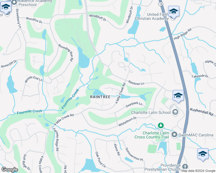 map of restaurants, bars, coffee shops, grocery stores, and more near 8921 Saint Croix Lane in Charlotte