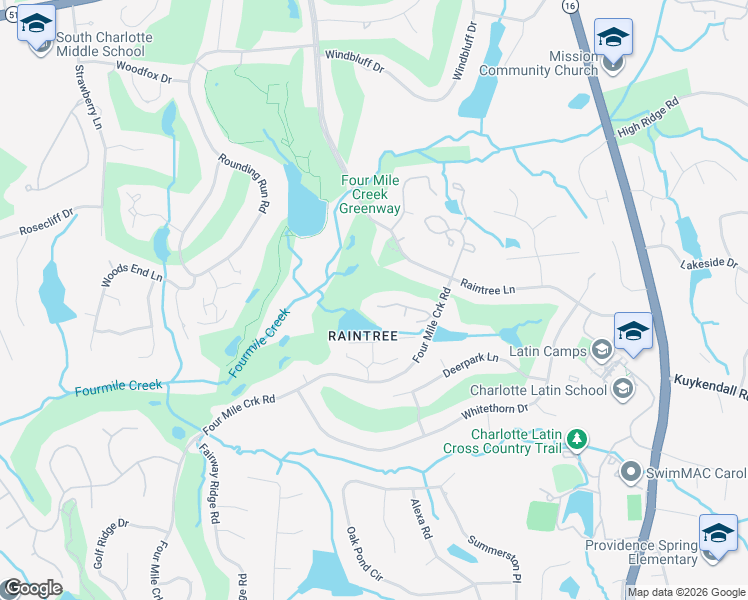 map of restaurants, bars, coffee shops, grocery stores, and more near 8921 Saint Croix Lane in Charlotte