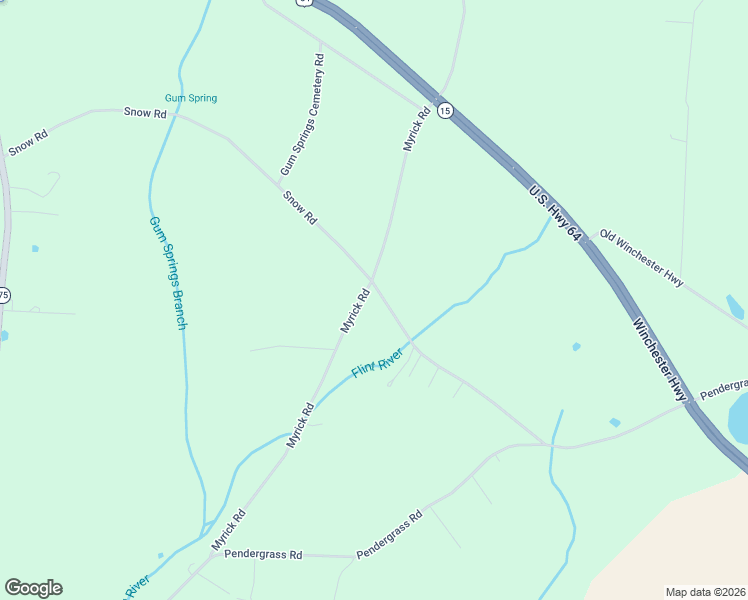 map of restaurants, bars, coffee shops, grocery stores, and more near 44 Myrick Road in Flintville