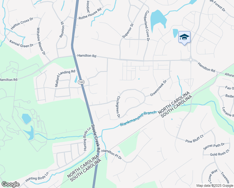 map of restaurants, bars, coffee shops, grocery stores, and more near 5911 Vista Verde Court in Charlotte