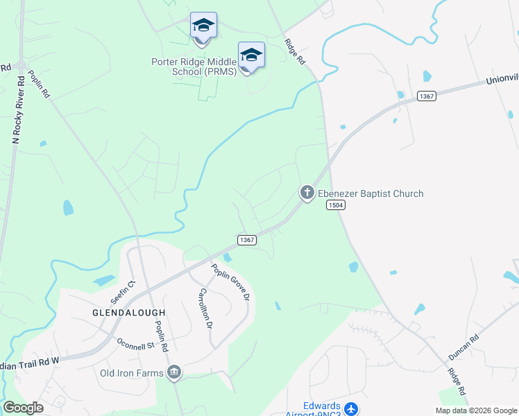 map of restaurants, bars, coffee shops, grocery stores, and more near 1608 Unionville Indian Trail Road West in Monroe