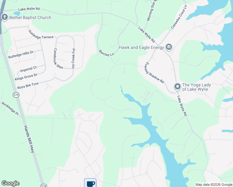 map of restaurants, bars, coffee shops, grocery stores, and more near 644 Highland Ridge Point in Clover