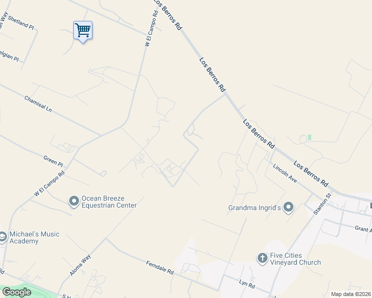 map of restaurants, bars, coffee shops, grocery stores, and more near 270 Phelan Ranch Way in Arroyo Grande