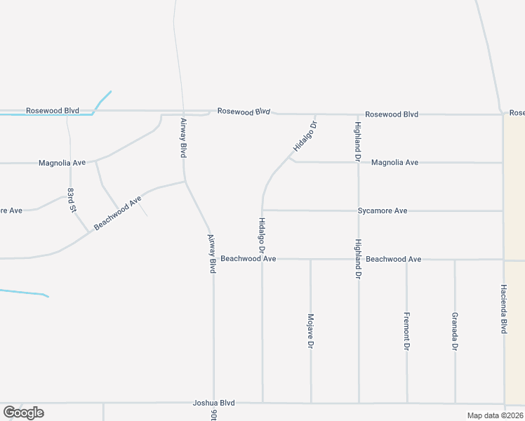 map of restaurants, bars, coffee shops, grocery stores, and more near Sycamore Avenue in California City
