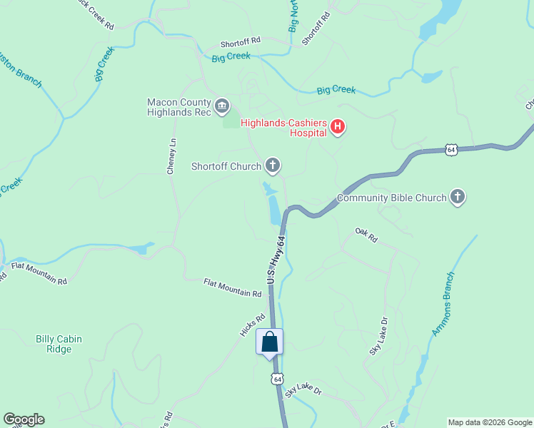 map of restaurants, bars, coffee shops, grocery stores, and more near 96 Sparkling Lakes Road in Highlands