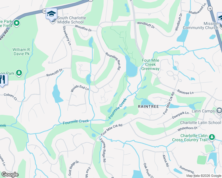 map of restaurants, bars, coffee shops, grocery stores, and more near in Charlotte