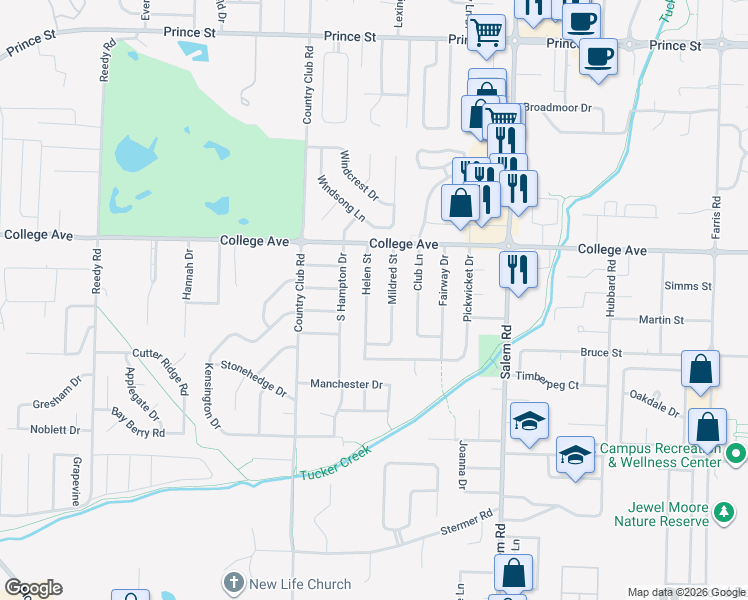 map of restaurants, bars, coffee shops, grocery stores, and more near 339 Helen Street in Conway