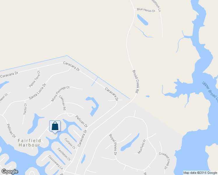 map of restaurants, bars, coffee shops, grocery stores, and more near 1616 Caracara Drive in New Bern