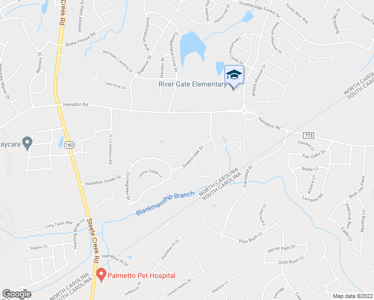 map of restaurants, bars, coffee shops, grocery stores, and more near 12511 Wandering Brook Drive in Charlotte