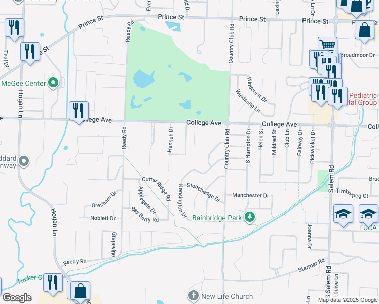 map of restaurants, bars, coffee shops, grocery stores, and more near 420 Par Fore Drive in Conway