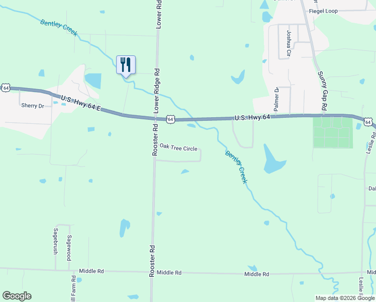 map of restaurants, bars, coffee shops, grocery stores, and more near 29 Oak Tree Circle in Conway