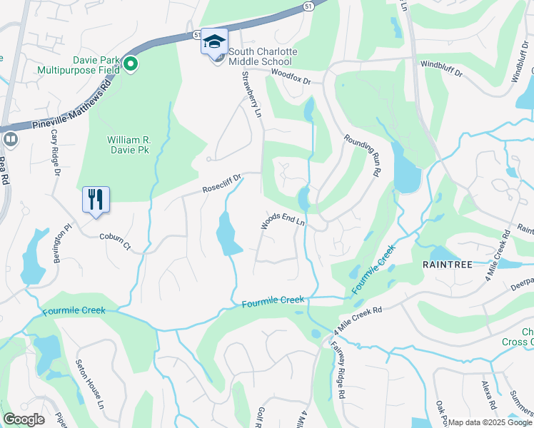 map of restaurants, bars, coffee shops, grocery stores, and more near Rankin Place in Charlotte