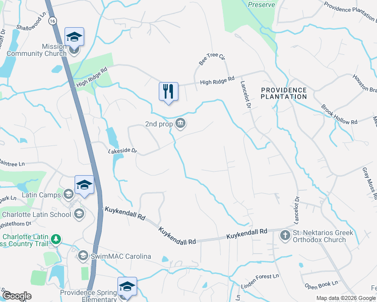 map of restaurants, bars, coffee shops, grocery stores, and more near 3517 Lakeside Drive in Charlotte