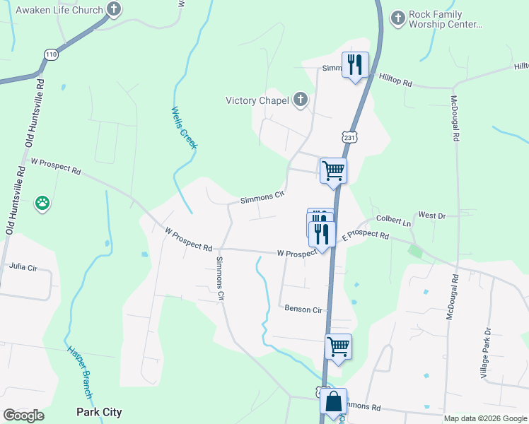 map of restaurants, bars, coffee shops, grocery stores, and more near 4 Park St in Fayetteville