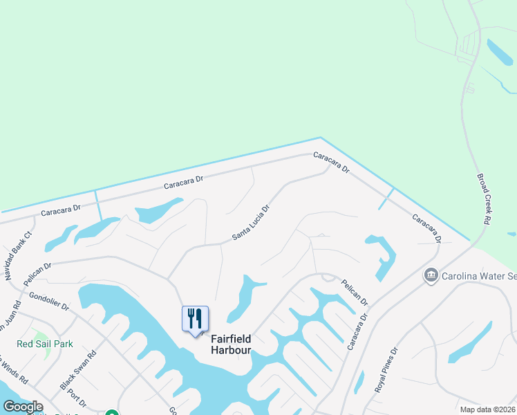 map of restaurants, bars, coffee shops, grocery stores, and more near 1315 Santa Lucia Rd in New Bern