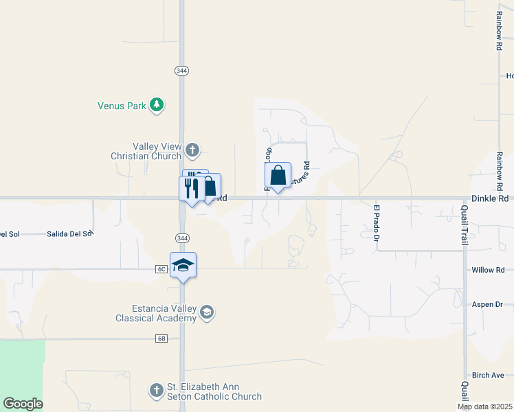 map of restaurants, bars, coffee shops, grocery stores, and more near 322A Dinkle Road in Edgewood