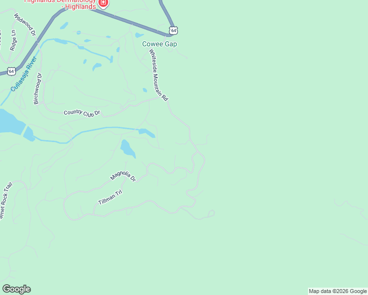 map of restaurants, bars, coffee shops, grocery stores, and more near 695 Whiteside Mountain Road in Highlands