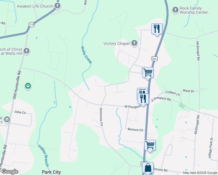 map of restaurants, bars, coffee shops, grocery stores, and more near 80 Hilltop Road in Fayetteville