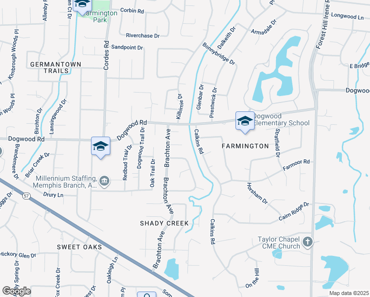 map of restaurants, bars, coffee shops, grocery stores, and more near 8757 Pierpoint Cove in Germantown