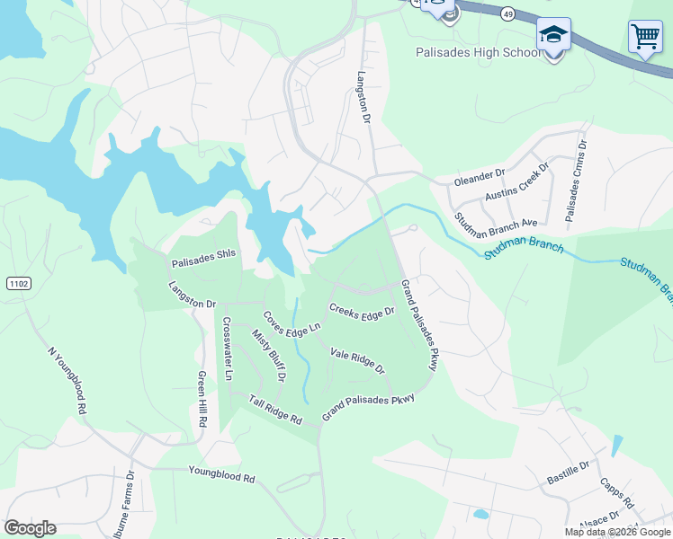 map of restaurants, bars, coffee shops, grocery stores, and more near 15718 Lake Ridge Road in Charlotte