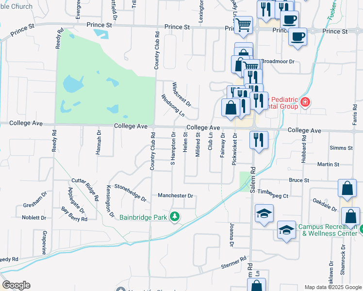 map of restaurants, bars, coffee shops, grocery stores, and more near 339 Helen Street in Conway