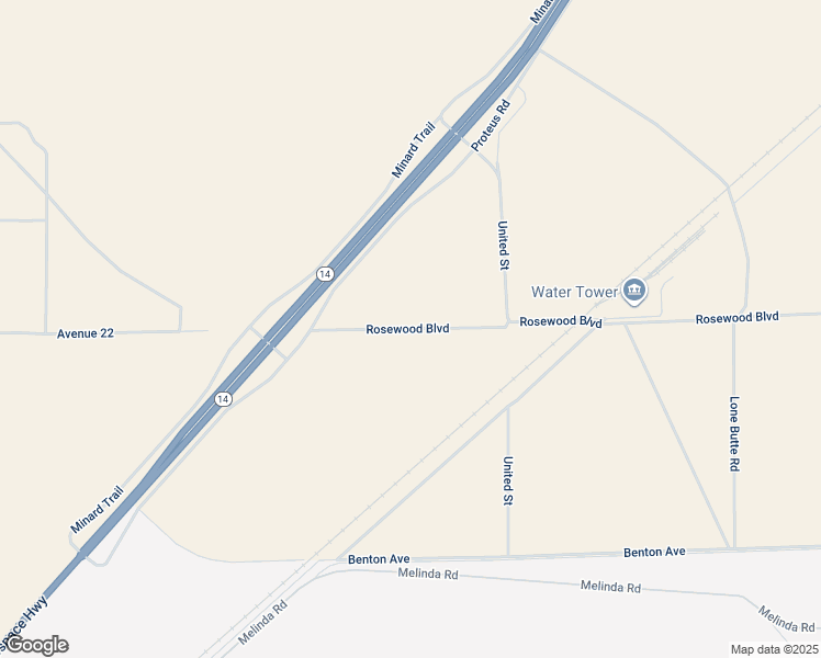 map of restaurants, bars, coffee shops, grocery stores, and more near Rosewood Boulevard in Mojave