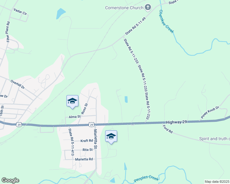 map of restaurants, bars, coffee shops, grocery stores, and more near 165 Northey Street in Gaffney