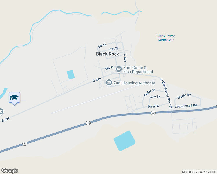 map of restaurants, bars, coffee shops, grocery stores, and more near 1-17 2nd St in Zuni