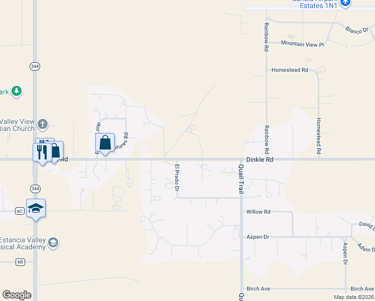 map of restaurants, bars, coffee shops, grocery stores, and more near 1 El Prado Drive in Edgewood
