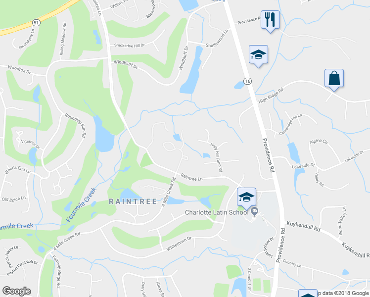 map of restaurants, bars, coffee shops, grocery stores, and more near 9102 Arbourgate Meadows Lane in Charlotte