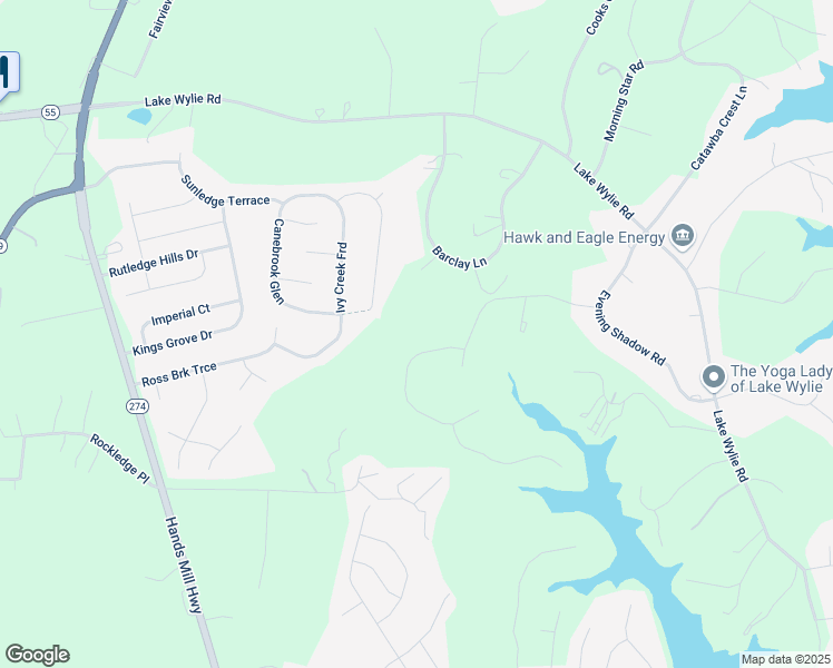 map of restaurants, bars, coffee shops, grocery stores, and more near 540 Highland Ridge Point in Clover