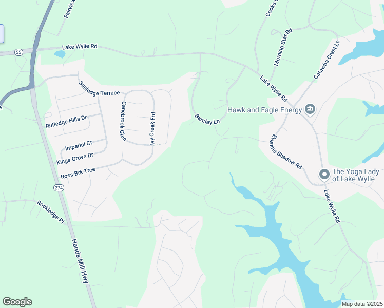 map of restaurants, bars, coffee shops, grocery stores, and more near 540 Highland Ridge Point in Clover