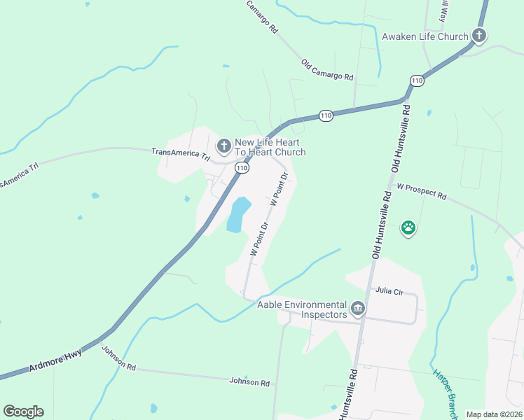 map of restaurants, bars, coffee shops, grocery stores, and more near 29 West Point Drive in Fayetteville
