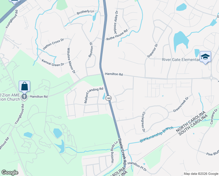 map of restaurants, bars, coffee shops, grocery stores, and more near in Charlotte