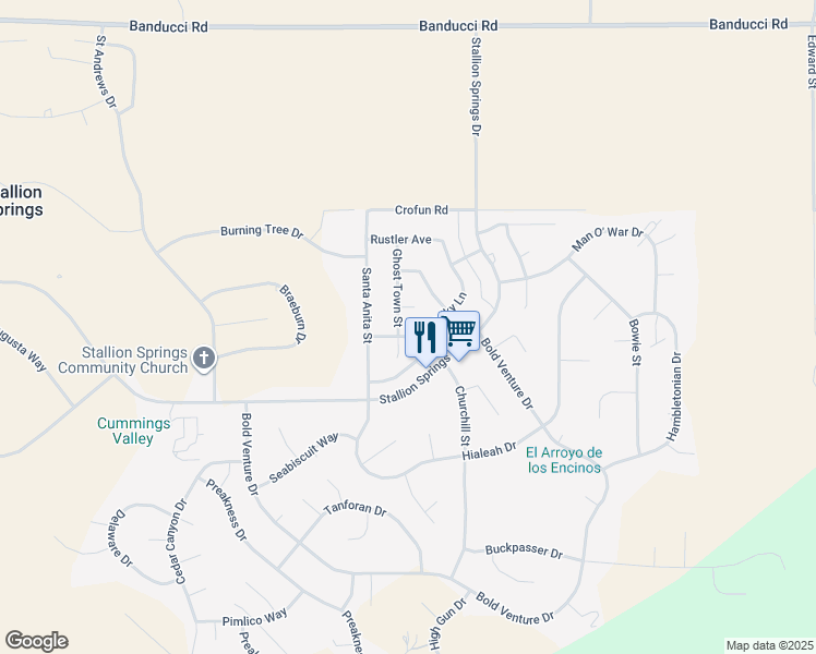 map of restaurants, bars, coffee shops, grocery stores, and more near 18220 Ghost Town Street in Tehachapi
