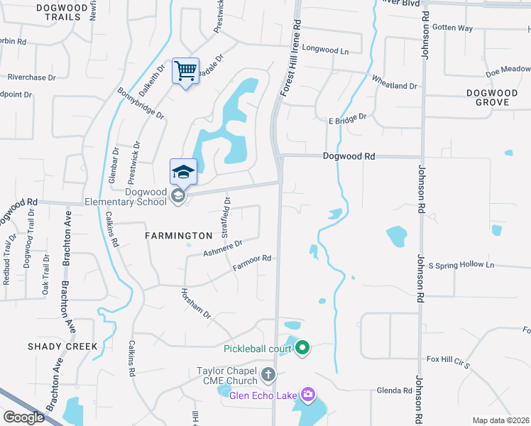 map of restaurants, bars, coffee shops, grocery stores, and more near 2340 Kempton Drive in Germantown
