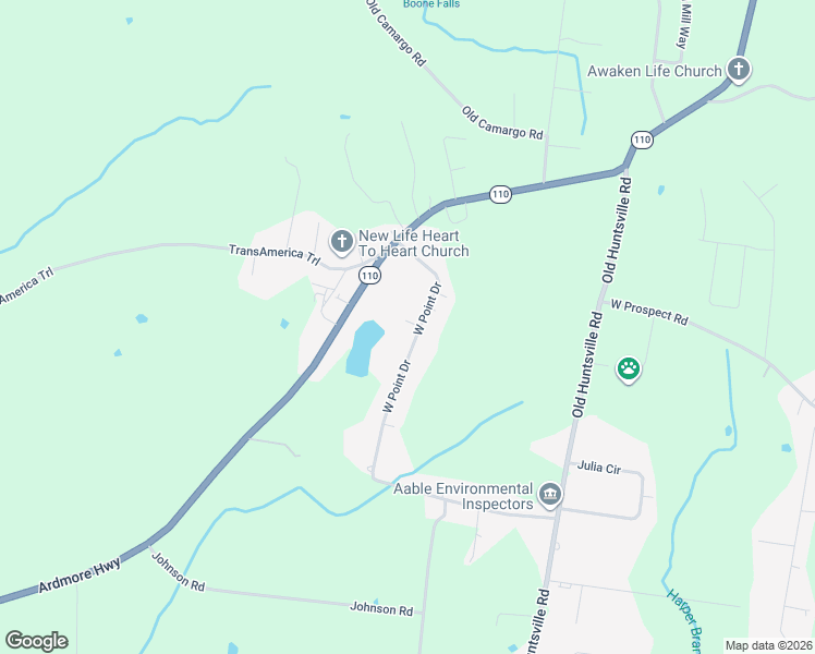 map of restaurants, bars, coffee shops, grocery stores, and more near 29 West Point Drive in Fayetteville