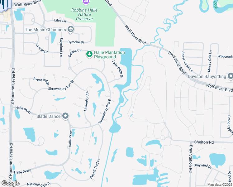map of restaurants, bars, coffee shops, grocery stores, and more near 10414 Page Manor Cove in Collierville