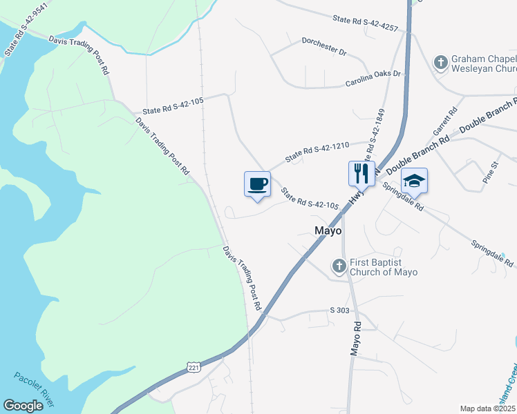 map of restaurants, bars, coffee shops, grocery stores, and more near 161 Hub Greer Road in Chesnee