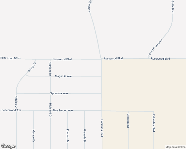 map of restaurants, bars, coffee shops, grocery stores, and more near Magnolia Avenue in California City