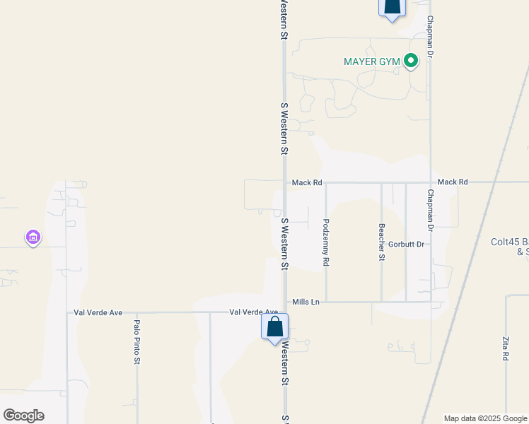 map of restaurants, bars, coffee shops, grocery stores, and more near 11950 South Western Street in Amarillo