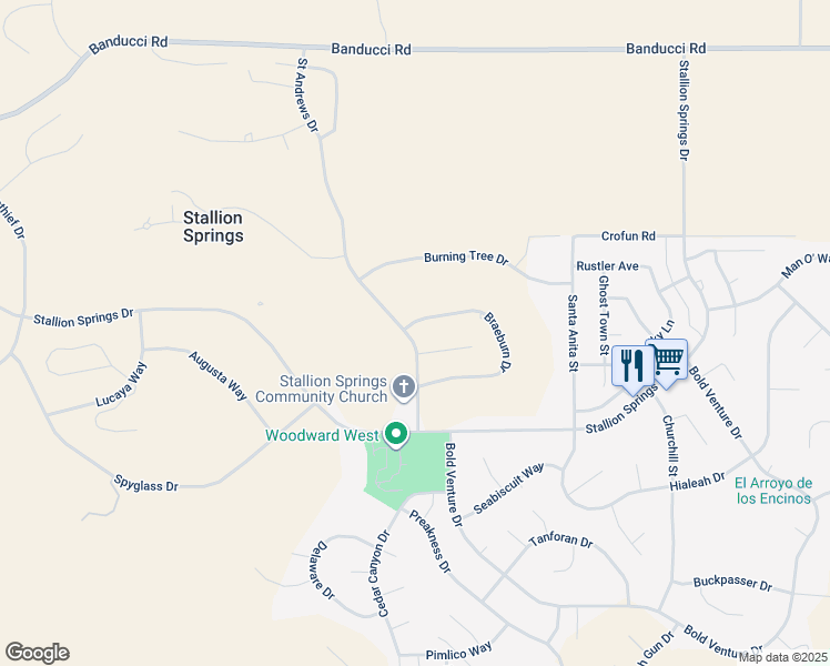 map of restaurants, bars, coffee shops, grocery stores, and more near 18280 Saint Andrews Drive in Tehachapi